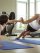 Asian,Father,And,His,Eight-year-old,Son,Exercise,Together,,Stretching,,Strengthening,